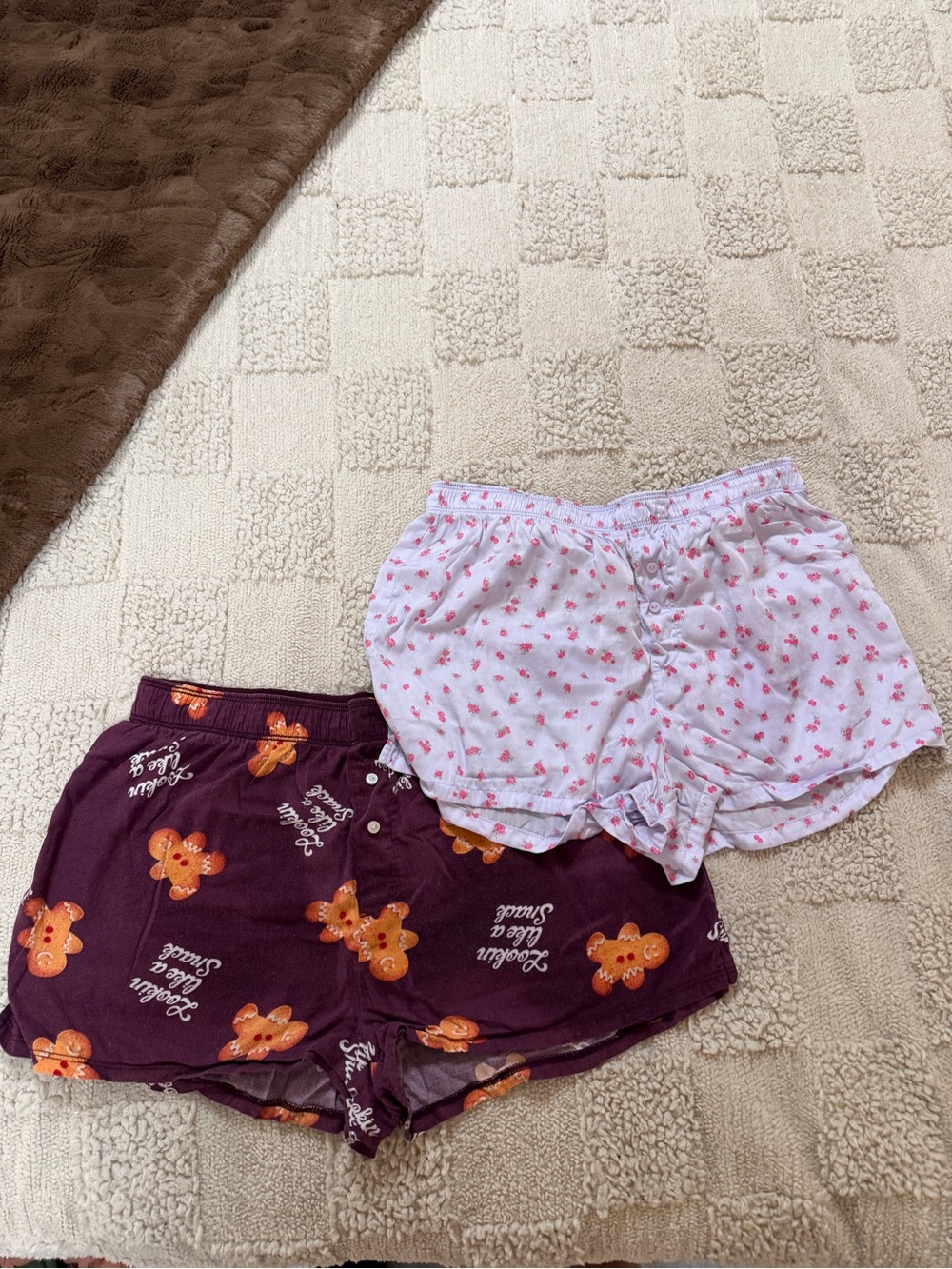 PINK Victoria's Secret Pink Floral & Plum Gingerbread Lounge Shorts Set